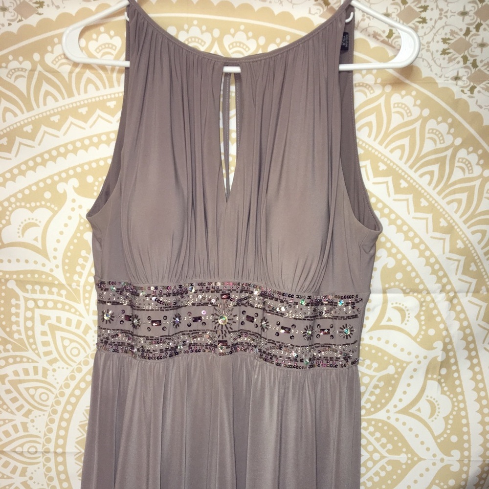 PrOm ✨ KeyHole Beaded Waist Long Gown